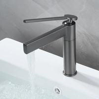 Robinet de salle de bain de style simple, mitigeur d'évier d'eau chaude et froide, robinets de lavabo en laiton, robinetterie monotrou montée sur le pont, mitigeur