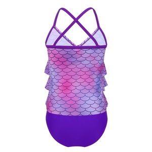 Bambina 2 pz sirena con stampa stella marina Bikini costume da bagno top slip Tankini costume da bagno - Product Image 5