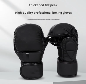 Găng tay đấm bốc chuyên nghiệp sản xuất tại Trung Quốc, dùng cho võ thuật Sanshou và Muay Thái, có dây buộc, bảo vệ ba <span class=keywords><strong>l</strong></span>ớp - Product Image 2