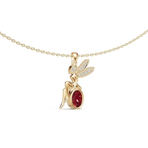 <span class=keywords><strong>Collana</strong></span> con Ciondolo Originale in Argento 925 con Zaffiro Blu, <span class=keywords><strong>Rubino</strong></span> e Zirconia Cubica Rossa, Ali Incantate e Fata Fantasiosa - Product Image 6