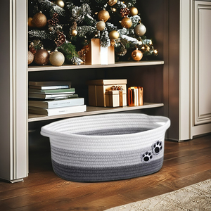 Cesta de Almacenamiento Plegable Ecológica Multifuncional de Cuerda de Algodón Tejida con Diseño Animal, Marca LEGEND, 34x26x15cm, para Toallas, Juguetes para Mascotas y Otros - Product Image 5
