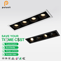 PULUOTI Projecteurs LED modernes 20W 32W 40W Anti-reflet MR16/GU10 Plafonniers encastrés en aluminium avec 10 ans de garantie Blanc