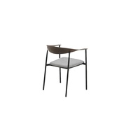 Chaise de salle à manger moderne minimaliste économique à structure métallique bon marché fauteuil de bureau à dossier en plastique grain de bois