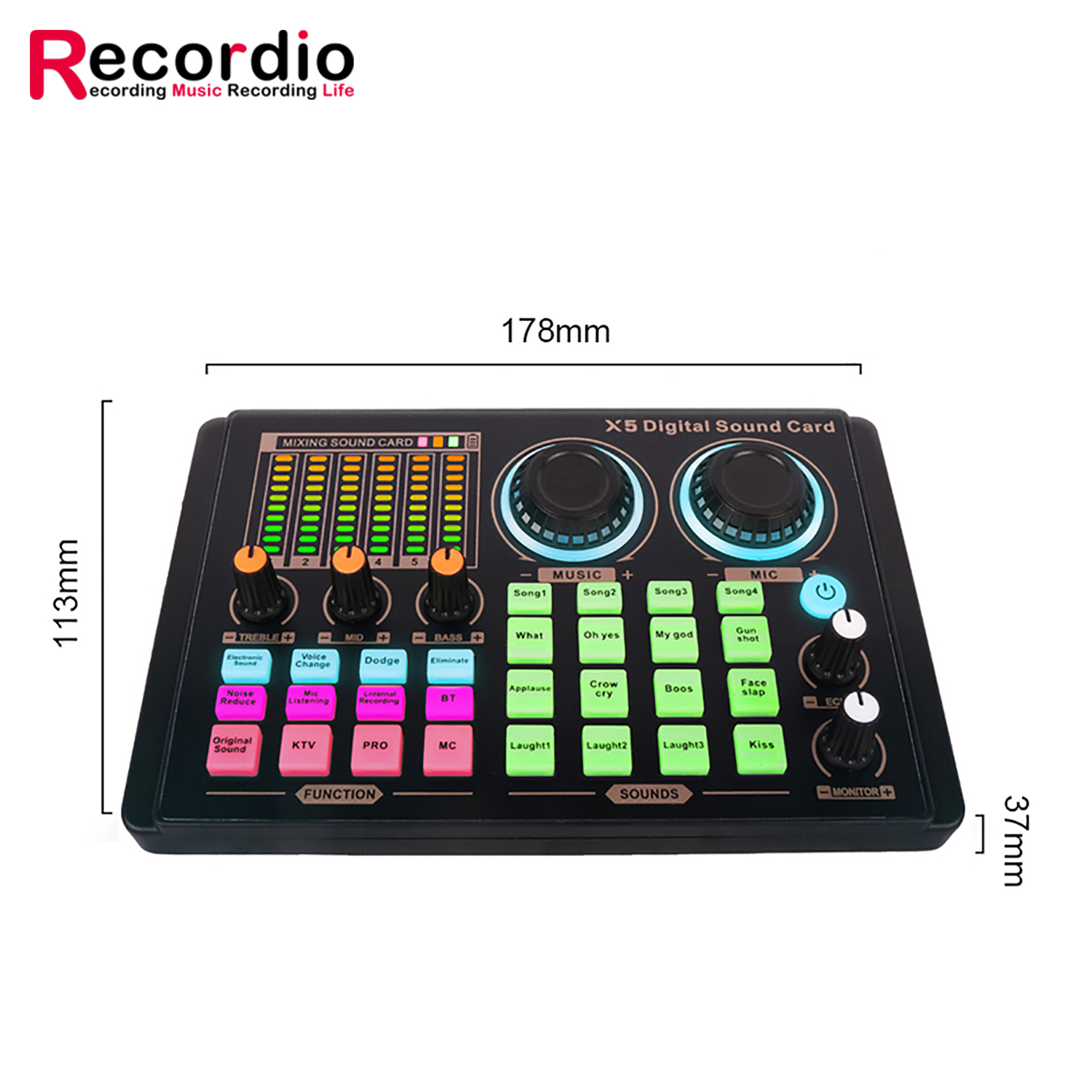 Tarjeta de sonido negra