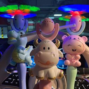 New Light Music Plastic Starry Cartoon Dinosaur Animal Fish Windmill Projection Stick Children's <b>Toy</b> Street Stall - Product Image 2