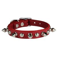 Großhandel Anti-Biss Silber-Kegel-Nieten-Lederhalsband für Hunde, doppelt genäht, Nieten-Punk-Haustierhalsband, wasserdicht, langlebig, verstellbar