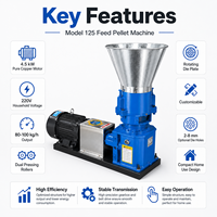Machine à granulés d'aliments pour animaux à moteur électrique, haute efficacité, petit encombrement, pour l'alimentation du bétail de ferme (grain et herbe), avec structure en acier portable