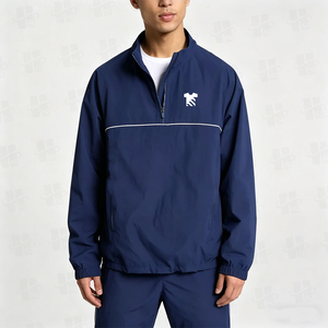 Veste en nylon imperméable pour homme, coupe-vent, à col zippé, personnalisable avec logo imprimé ou brodé, vente en gros - Product Image 4