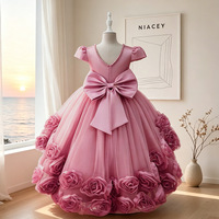 Robe de bal pour enfants, robe de princesse pour filles, robe à traîne en voile moelleux, pour fête d'anniversaire de bébé, spectacle de piano