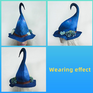 Sombrero de Bruja Luling Yaoyao Azul con Diseño Floral, Talla Única, Accesorio de Disfraz para Fiestas - Product Image 2