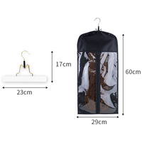 Sac de rangement pour extensions de cheveux en satin de soie avec fermeture éclair et transparent