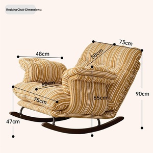 Sillón Reclinable de Tela, Sillón Individual Tipo Mecedora, Cómodo Sillón de Descanso para Sala de Estar, Balcón, Hogar - Product Image 2