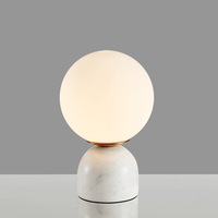 Lampe de table moderne en verre avec abat-jour en forme de boule, style nordique, pour hôtel, salon, salle de lecture