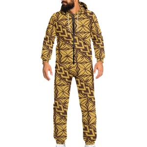 Tuta da <span class=keywords><strong>uomo</strong></span> e donna stile sportivo polinesia fiori di ibisco stampa tuta con cappuccio con cerniera abbigliamento Unisex - Product Image 2