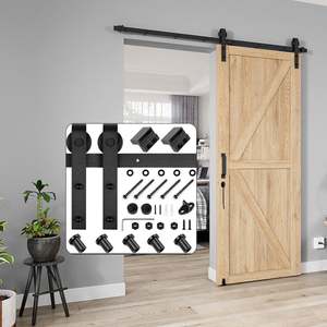 Herrajes WEKIS de Acero al Carbono para Puertas Correderas Tipo Granero, Sistema de Rieles de Madera para Exteriores, Hogares y Almacenes, Fácil Instalación con Tornillos para Hoteles - Product Image 1