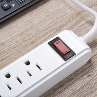 Stop Kontak Ekstensi dengan Saklar Nyala/Mati, 6 Outlet, 15A, dan USB untuk Penggunaan di Rumah, Kantor, dan Meja Kerja