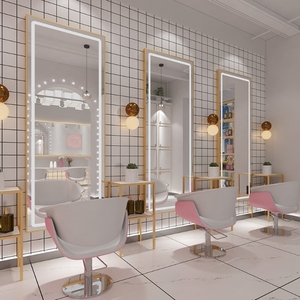 Muebles de Peluquería para Mujer, Espejo de Salón con Luces LED, Estación de Espejos de Estilismo para Peluquería - Product Image 6