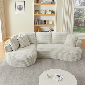 Canapé d'angle moderne en L, grand format, de luxe, convertible, design minimaliste, confortable, pour salon - Product Image 4