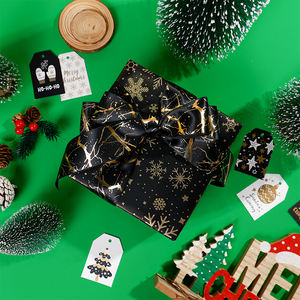 New Design <b>Christmas</b> Gift Roll Wrap Set Brush Gold Paper 43*300 cm - Product Image 3