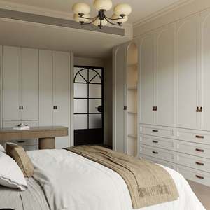 Armoire à vêtements en bois de style moderne, modèle SNLFEIER 0005, design à panneaux, mobilier commercial, hôtel, centre commercial, maison, bureau, supermarché - Product Image 2