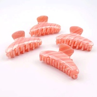Accessoires de cheveux de mode en épingle à cheveux acrylique de couleur rose de haute qualité avec plaque d'acide acétique en plastique métal résine griffe de cheveux
