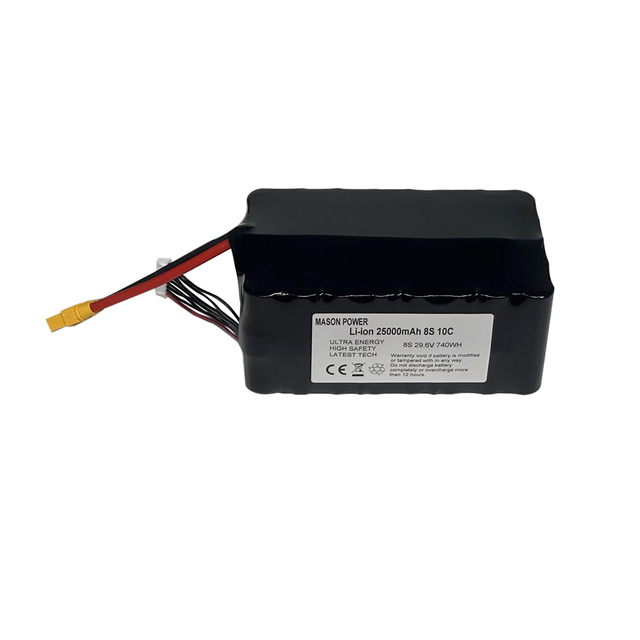 MASON Fast Delivery 21700 8S5P 10C 29.6V 25000mAh 250A 21700 Li-ion Battery Pack for FPV Industrial Drone UAV
