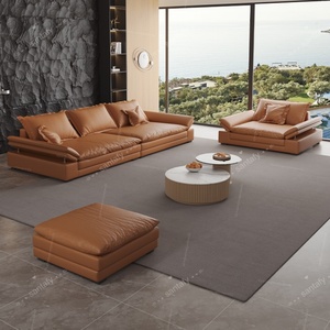 Juego de Sofás Seccionales Estilo Italiano, Reclinables, Tapizados en Tela Ecológica, Diseño Moderno, Asientos Anchos y Profundos <span class=keywords><strong>para</strong></span> Salas de Estar Pequeñas - Product Image 6