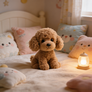 Peluche réaliste Caniche Brun, Chien en Peluche Doux avec Rembourrage en Coton pour Anniversaire d'Enfants, Soulagement de l'Anxiété et Compagnon Doux pour les Amoureux des Animaux - Product Image 6