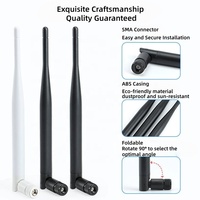 Antena WiFi de Alta Ganancia 5dbi, Red Inalámbrica RP-2.4Ghz, Antena WLAN, Tarjeta WiFi, Punto de Acceso Omnidireccional, Antena Celular, Antena WiFi de Escritorio
