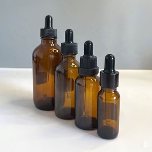 Botella de Vidrio Ámbar Redonda de 5ml 10ml 15ml 20ml 30ml 50ml 100ml Más Vendida con Tapa Cuentagotas Negra a Prueba de Manipulación - Product Image 3