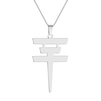 Vente en gros de bijoux pour revendeurs : Collier Tokyo Hotel tendance, pendentif chaîne en cuivre et diamant, bijoux avec logo Bill Cowlitz