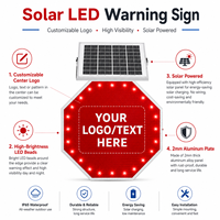 Señal de Tráfico LED Solar Personalizada de Fábrica, Señal de Advertencia Alimentada por Energía Solar con Símbolo Personalizado para Seguridad en la Construcción y Carreteras