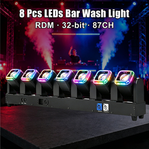 ไฟส่องเวทีแบบเคลื่อนย้ายได้ 8x60W RGBWauv LED Moving Head Bar Wash พร้อมระบบควบคุม DMX512 RDM <span class=keywords><strong>Aux</strong></span> Pixel Control Strobe ค่า CRI สูง 90 เหมาะสำหรับงานแต่งงาน งานอีเว้นท์ และการแสดงต่างๆ - Product Image 2