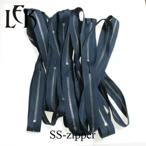 Giá bán buôn SS Zip cuộn 3 chuỗi dài tùy chỉnh 45 mùa xuân YG trượt jeans dây kéo bằng đồng hồ kim loại thép không gỉ