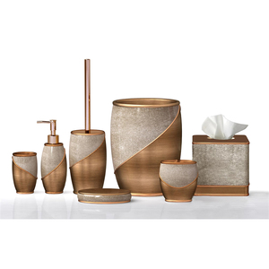 Juego <span class=keywords><strong>de</strong></span> accesorios <span class=keywords><strong>de</strong></span> baño <span class=keywords><strong>de</strong></span> <span class=keywords><strong>resina</strong></span> <span class=keywords><strong>de</strong></span> lujo barato, 6 uds., dispensador <span class=keywords><strong>de</strong></span> jabón, soporte para cepillo <span class=keywords><strong>de</strong></span> dientes, vaso, jabonera - Product Image 1