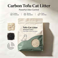 Litière pour chat en cassave de qualité supérieure, sans poussière, à absorption rapide, à agglomération rapide, contrôle efficace des odeurs, biodégradable, respectueuse de l'environnement