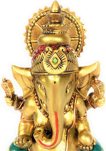 Polyresin/resina Ganesha Statua <span class=keywords><strong>di</strong></span> Elefante <span class=keywords><strong>Dio</strong></span> Indù <span class=keywords><strong>di</strong></span> Successo <span class=keywords><strong>di</strong></span> Grandi Dimensioni 9.5-inch-alto Resina Ganesh Idolo <span class=keywords><strong>Mano</strong></span>-Dipinto in Oro Indiano - Product Image 4