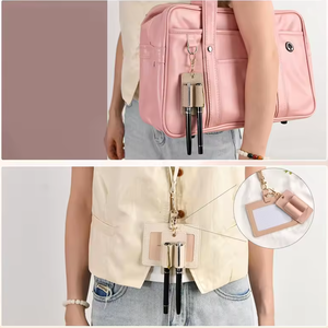 Porte-stylo double portable en cuir anti-perte avec cordon de poche et clip pour infirmières, coursiers, employés de bureau - Product Image 3