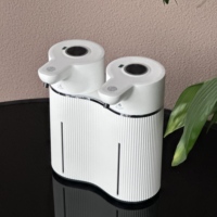 Distributeur de savon automatique sans contact 2-en-1 à double pompe 2400 mAh, double sortie mousse et gel, grande capacité 800 ml pour usage domestique