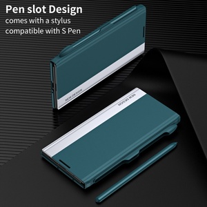 Étui en cuir avec support pour stylet pour <span class=keywords><strong>Samsung</strong></span> <span class=keywords><strong>Galaxy</strong></span> <span class=keywords><strong>Z</strong></span> TriFold / <span class=keywords><strong>Z</strong></span> Fold 8 Ultra / 7 6 <span class=keywords><strong>5</strong></span> 4 3, <span class=keywords><strong>coque</strong></span> arrière givrée antichoc pliable - Product Image 2