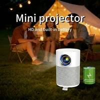 Mini projecteur portable H2PT 4K Android 14 LED avec batterie, haut-parleurs, home cinéma sans fil, tactile, 170 ANSI, 35-150 pouces