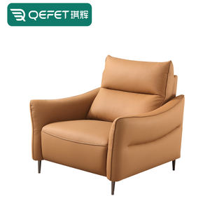 Juego de muebles <span class=keywords><strong>modernos</strong></span> para el hogar, sillón naranja y sofá funcional de cuero gris - Product Image 4