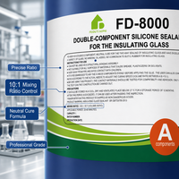 FD-8000 FEIDU Mastic silicone transparent bicomposant pour verre isolant, durcissement neutre, colle de scellement secondaire pour la construction