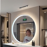 Miroir de salle de bain BATHNOLOGY Logo personnalisé LED miroir rond illuminé d'hôtel moderne pour miroirs de salle de bain de salon et d'hôtel