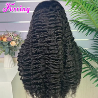 Wig Rambut Asli Manusia Double Drawn 5*5 HD Lace, Vendor Rambut Asli Vietnam Burma Keriting, Wig Frontal Transparan 13*4