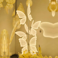 Lumières décoratives de scène de mariage de haute qualité, accessoires, lampes, ailes de tulle papillon, simulation de papillon, lumières de route.