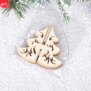 Adornos Navideños de Madera 3D en Forma de Árbol, Acabado Natural, Ecológicos, Decoración Interior para Sala de Estar, Colgantes MS040 - Product Image 3