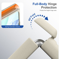 Étui de protection magnétique pliable Skin Feel PC avec charnière à fermeture automatique, antichoc, en verre trempé pour iPhone Duo 18 Fold Wide