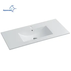 定制高硬度40英寸落体矩形白色浴室水槽欧式梳妆台顶部水槽