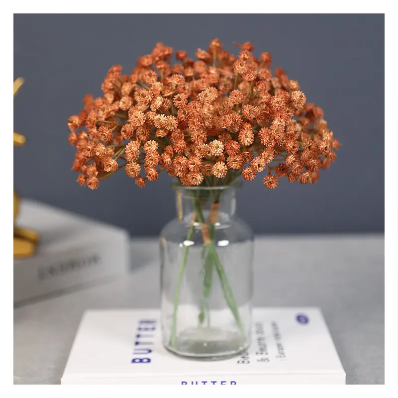 Nuovo colore 3 steli di plastica Gypsophila mazzo autunno decorazione di nozze fiore artificiale